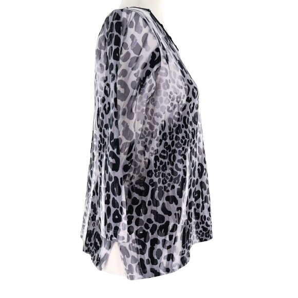 Alfred Dunner Leopard Print Tee Women SP Career Officecore Trendy Elevated Basic - Picture 7 of 11